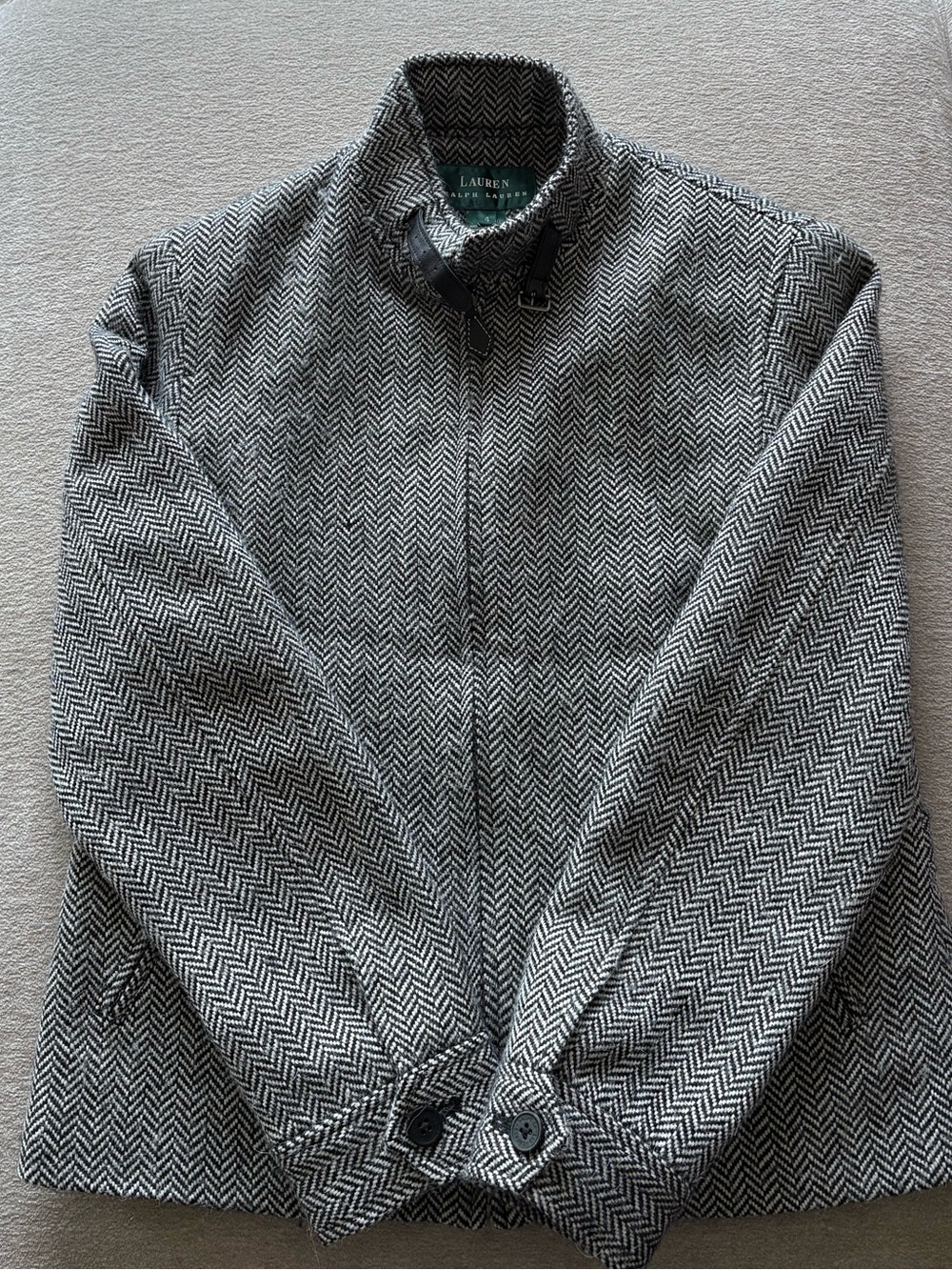 Lauren Ralph Lauren Herringbone Jacket in Gray wool blend